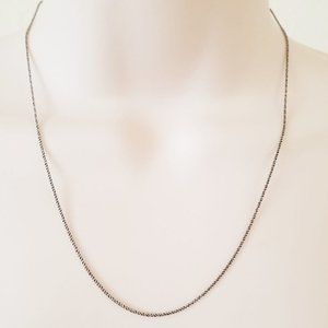 925 Sterling Silver 18" Thin Oxidized Antiqued Rope Chain Spring Lock Clasp